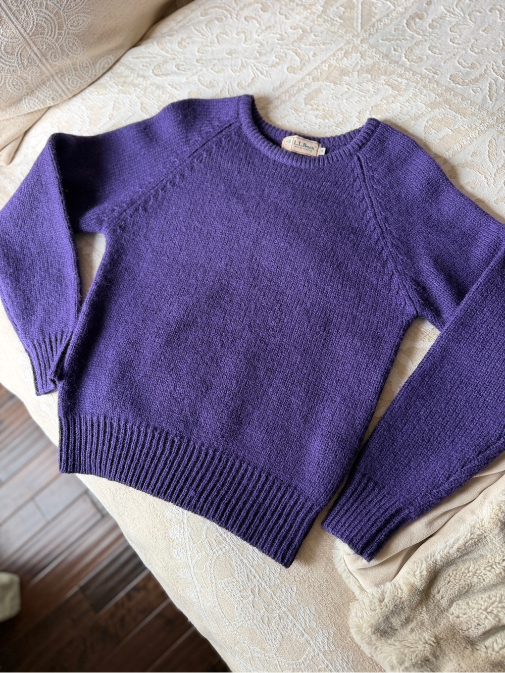 Vintage L.L.Bean Purple Wool Crewneck Sweater | Size S